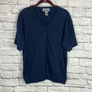 Cabin Creek Petite Large Navy Blue Blouse